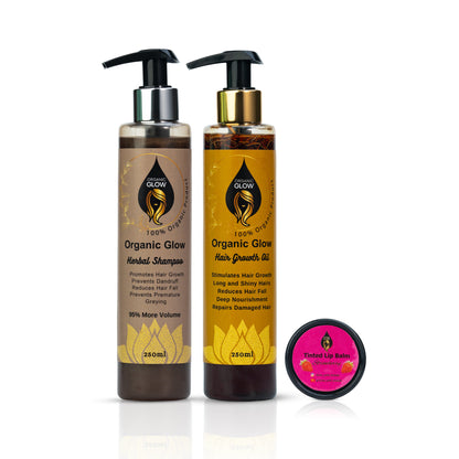 Deal 4 (Hair Growth Oil 250ml +Herbal Shampoo 250ml, Free Tinted Lip Balm)
